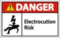 Danger Electrocution Risk Sign On White Background Royalty Free Stock Photo