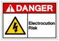 Danger Electrocution Risk Symbol Sign, Vector Illustration, Isolated On White Background Label .EPS10 Royalty Free Stock Photo