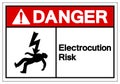 Danger Electrocution Risk Symbol Sign, Vector Illustration, Isolated On White Background Label .EPS10 Royalty Free Stock Photo