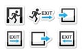 Emergency exit icons set Royalty Free Stock Photo