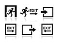 Emergency exit icons set Royalty Free Stock Photo