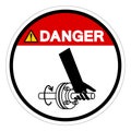 Danger Entanglement Of Hand Rotating Shaft Symbol Sign, Vector Illustration, Isolate On White Background Label .EPS10