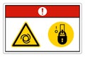 Danger Equipment Starts Automatically Lock Out In De-Energized State Symbol Sign On White Background