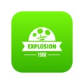 Danger explosion icon green vector Royalty Free Stock Photo