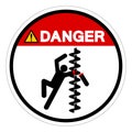 Danger Exposed Rotating Parts Will Cause Service Injury Or Death Symbol Sign, Vector Illustration, Isolate On White Background