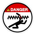 Danger Exposed Rotating Parts Will Cause Service Injury Or Death Symbol Sign, Vector Illustration, Isolate On White Background