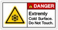 Danger Extremely Cold Surface Do Not touch Symbol, Vector Illustration, Isolated On White Background Label. EPS10