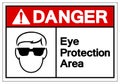 Danger Eye Protection Area Symbol Sign, Vector Illustration, Isolate On White Background Label. EPS10