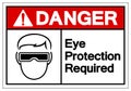 Danger Eye Protection Required Symbol Sign ,Vector Illustration, Isolate On White Background Label. EPS10 Royalty Free Stock Photo