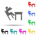 Danger, fall down multi color style icon. Simple glyph, flat  of home hazard and safety precaution icons for ui and ux, Royalty Free Stock Photo