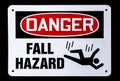 Danger, Fall Hazard Sign Royalty Free Stock Photo