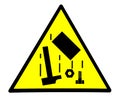 Danger, falling objects. Safety sign.