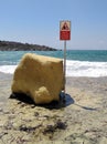 Danger Falling Rocks cliffs Royalty Free Stock Photo