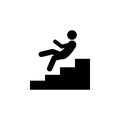 danger, fell down icon. Element of human danger sign icon for mobile concept and web apps. Detailed danger, fell down icon can be Royalty Free Stock Photo