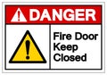 Danger Fire Door Keep Closed Symbol Sign ,Vector Illustration, Isolate On White Background Label. EPS10