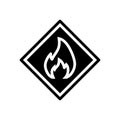 danger fire glyph icon vector illustration Royalty Free Stock Photo