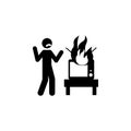 danger, fire, TV icon. Element of human danger sign icon for mobile concept and web apps. Detailed danger, fire, TV icon can be us