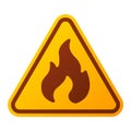 Danger fire warning attention sign icon Royalty Free Stock Photo