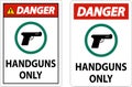 Danger Firearms Allowed Sign Handguns Only Royalty Free Stock Photo