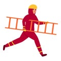 Danger fireman icon cartoon vector. Rescue man