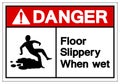 Danger Floor Slippery When Wet Symbol Sign, Vector Illustration, Isolate On White Background Label. EPS10