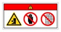 Danger Foot Crush Force From Above Do Not Touch and Do Not Remove Guard Symbol Sign, Vector Illustration, Isolate On White