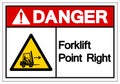 Danger Forklift Point Right Symbol Sign, Vector Illustration, Isolate On White Background Label .EPS10