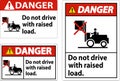 Danger Forklift Symbol, Do Not Drive With Raised Load