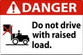 Danger Forklift Symbol, Do Not Drive With Raised Load