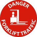 Danger Forklift traffic Floor Sign On White Background