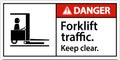 Danger Forklift Traffic Keep Clear Sign