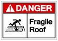 Danger Fragile Roof Symbol Sign, Vector Illustration, Isolate On White Background Label. EPS10 Royalty Free Stock Photo