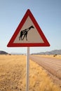 Danger Giraffes Road Sign Royalty Free Stock Photo