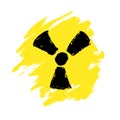 Danger grunge vector signs. Radiation sign, Biohazard sign, Toxic sign, Poison sign