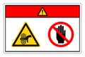 Danger Hand Entangle Left Do Not Touch Symbol Sign, Vector Illustration, Isolate On White Background Label. EPS10