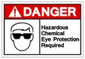 Danger Hazardous Chemical Eye Protection Required Symbol Sign ,Vector Illustration, Isolate On White Background Label. EPS10 Royalty Free Stock Photo