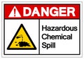 Danger Hazardous Chemical Spill Symbol Sign ,Vector Illustration, Isolate On White Background Label .EPS10