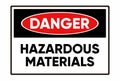 Sign Danger hazardous materials