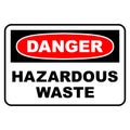 Danger hazardous waste sign. Danger sign with hazardous waste text, vector illustration.