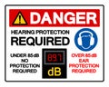 Danger Hearing Protection Required Symbol Sign,Vector Illustration, Isolate On White Background Label. EPS10 Royalty Free Stock Photo