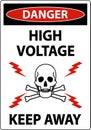 Danger High Voltage Keep Away Sign On White Background Royalty Free Stock Photo