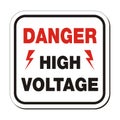 Danger high voltage - sefety sign Royalty Free Stock Photo