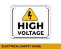 Danger High Voltage Signs with Warning Message for Industrial Areas, Easy To Use And Print Design Templates Royalty Free Stock Photo