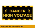 Danger High Voltage Signs with Warning Message for Industrial Areas, Easy To Use And Print Design Templates Royalty Free Stock Photo