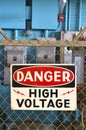 Danger, High Voltage Warning Sign Royalty Free Stock Photo