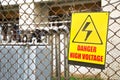 Danger high voltage warning sign Royalty Free Stock Photo