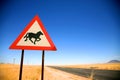 Danger Horses Road Sign Royalty Free Stock Photo