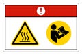 Danger Hot Surface Refer Instruction Manual Booklet Symbol Sign On White Background