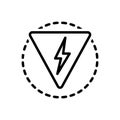 Black line icon for Danger, peril and hazard Royalty Free Stock Photo