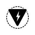 Black solid icon for Danger, peril and hazard Royalty Free Stock Photo